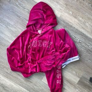 Juicy Couture Fuchsia Velour Hoodie and Joggers
